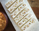 Homemade Italian Holiday Torrone, Clif Family Almonds, Pistachios, Solar Grown Honey, Nutty Treat, Festive Dessert