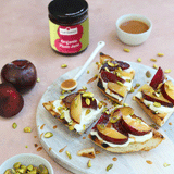 Plum & Pistachio Bruschetta