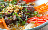 Vietnamese Style Noodles with Grilled Sweet and Spicy Beef