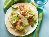 Shrimp Tacos with Green Apple Salsa Verde